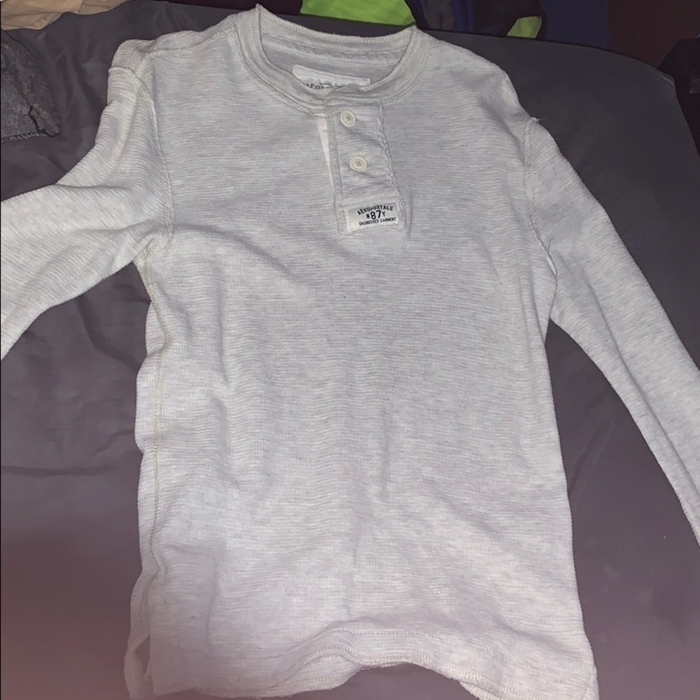 Mens Medium Long Sleeve Grey Aeropostale Shirt